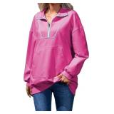 $11 Famulily Cute Half Zipper Lapel Collar Pullove