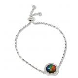 $512 canadian ammolite Round Station Bolo Bracelet