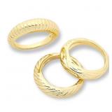 $50 BELLEZA 3 PC TEXTURED BAND Goldtone size 5
