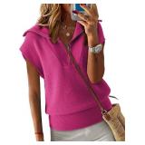 $19 Dokotoo Women's Casual Sleeveless Half Zip Pul