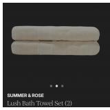 $56 Summer and rose lush bath towel set of 2 New $