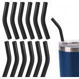 $4 12 Pcs Silicone Straw Tips Reusable Food Grade