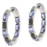 $99 coleen lopez IN-OUT DIAmond & GEMSTONE HOOPS 1