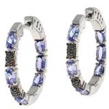 $99 coleen lopez IN-OUT DIAmond & GEMSTONE HOOPS 1