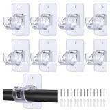 $18 8 Pack No Drill Curtain Rod Brackets, Self Adh
