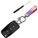 $4 American USA Flag Car Keychain with Ring, D-Rin