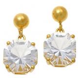 $60 Herkimer 10mm drop earring sterling silver tri