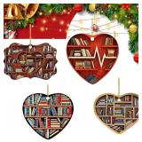 $8 4pcs Christmas Decorations,2022 Book Lovers Hea