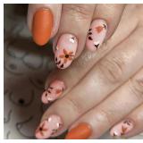$4 Short Square Press on Nails Fake Nails with Map