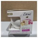 $6 Dove Milk Swirls Bath Bombs Rosewater & White C