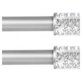 $59 HEI! DEAR 2 Pack Silver Curtain Rods for Windo