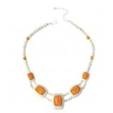 $140 Jay King Tibetan Tapioca Stone & Orange Spiny
