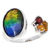 $550 Canadian Ammolite Sterling Silver 14X10 OVAL