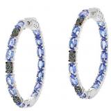 $165 COLLEEN LOPEZ IN-OUT DIAMOND & GEMSTONE HOOPS