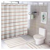 $45 Shower Curtain Sets, White Rose Gold Blush Cop