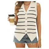 $20 Rapbin Womens Sweater Vest Button Down Sleevel