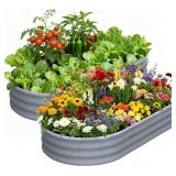 $40 Galvanized Raised Garden Bed, 2 Pack 6x3x1ft O