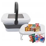 $22 Picnic Basket Foldable Bucket with Lid and Han