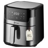 $76 Knivi 8L Stainless Steel Air Fryer   1500W Dig