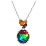$500 CANADIAN AMMOLITE 12x10 Oval Pendant NECKLACE