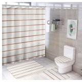 $45 Shower Curtain Sets, White Rose Gold Blush Cop