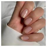 $8 Press On Nails Short Square, Pink Fake Nails wi