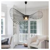 $144 Modern Black Woven Chandelier, 55.1' Farmhous