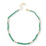 $75 Colleen Lopez Greenn Quartz & Pearl Necklace N