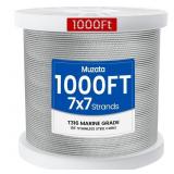 $130 Muzata 1000ft 1/8' T316 Stainless Steel Cable