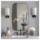 $180 ANDY STAR Oval Bathroom Mirror, 24x32' Matte
