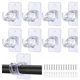 $18 8 Pack No Drill Curtain Rod Brackets, Self Adh