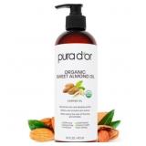 $25 PURA D'OR Organic Sweet Almond Oil 16 FL Oz Ne