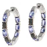 $99 coleen lopez IN-OUT DIAmond & GEMSTONE HOOPS 1