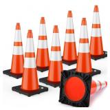 $118 BATTIFE 28 Inch Traffic Safety Cones Orange w