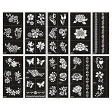 $7 Xmasir Pack of 10 Airbrush Henna Tattoo Stencil