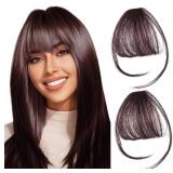 $4 2PCS Hair Clip in Real Human Hair, Curved Bangs
