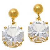 $40 Herkimer 10mm drop earring sterling silver tri