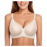 $17 Womens Wireless Jelly Bras Plunge Full Coverag