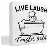 $10 Bathroom Decor Wooden Box Sign, Funny Bathroom