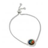 $512 canadian ammolite Round Station Bolo Bracelet