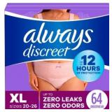 $53 Always Discreet Incontinence Underwear Women's
