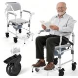 $250 Shower Chair with 5' Enlarged Wheels, Bedside