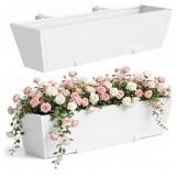 $126 2PC White Railing Planter for Outdoor Plants