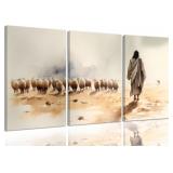 $60 3Pcs Jesus And Lamb Canvas Wall Art Jesus Left