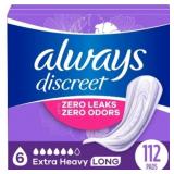 $58 Always Discreet Incontinence Pads - 6 Drop Ext