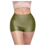 $24 Shiny Shorts High Waist Hotpants Stretch Light