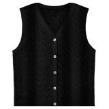 $13 WIHOLL Womens Sweater Vest Cable Knit Button D