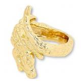 $60 Bellezza Bronze Textured Crocodile Ring sz 5 N