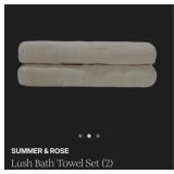 $56 Summer and rose lush bath towel set of 2 New $
