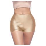 $24 Shiny Shorts High Waist Hotpants Stretch Light